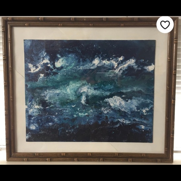 Acrylic painting original art work Ocean at night hand painted seascape waves - Picture 8 of 11